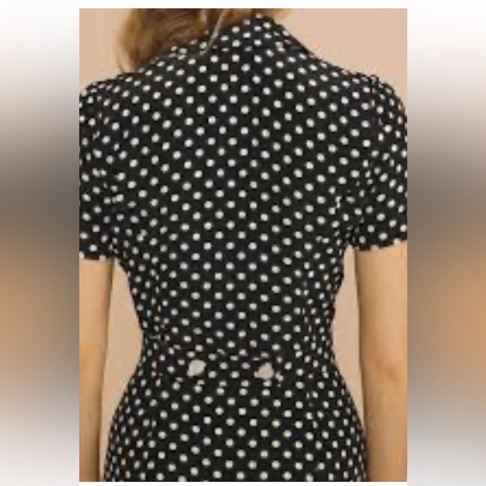 Rouje Marin polka dot dress 38 black white - Picture 5 of 10